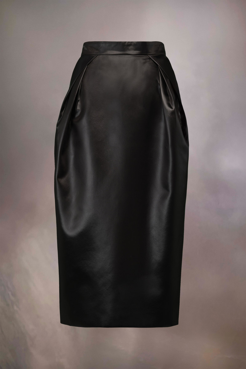 Cintzed satin skirt 1