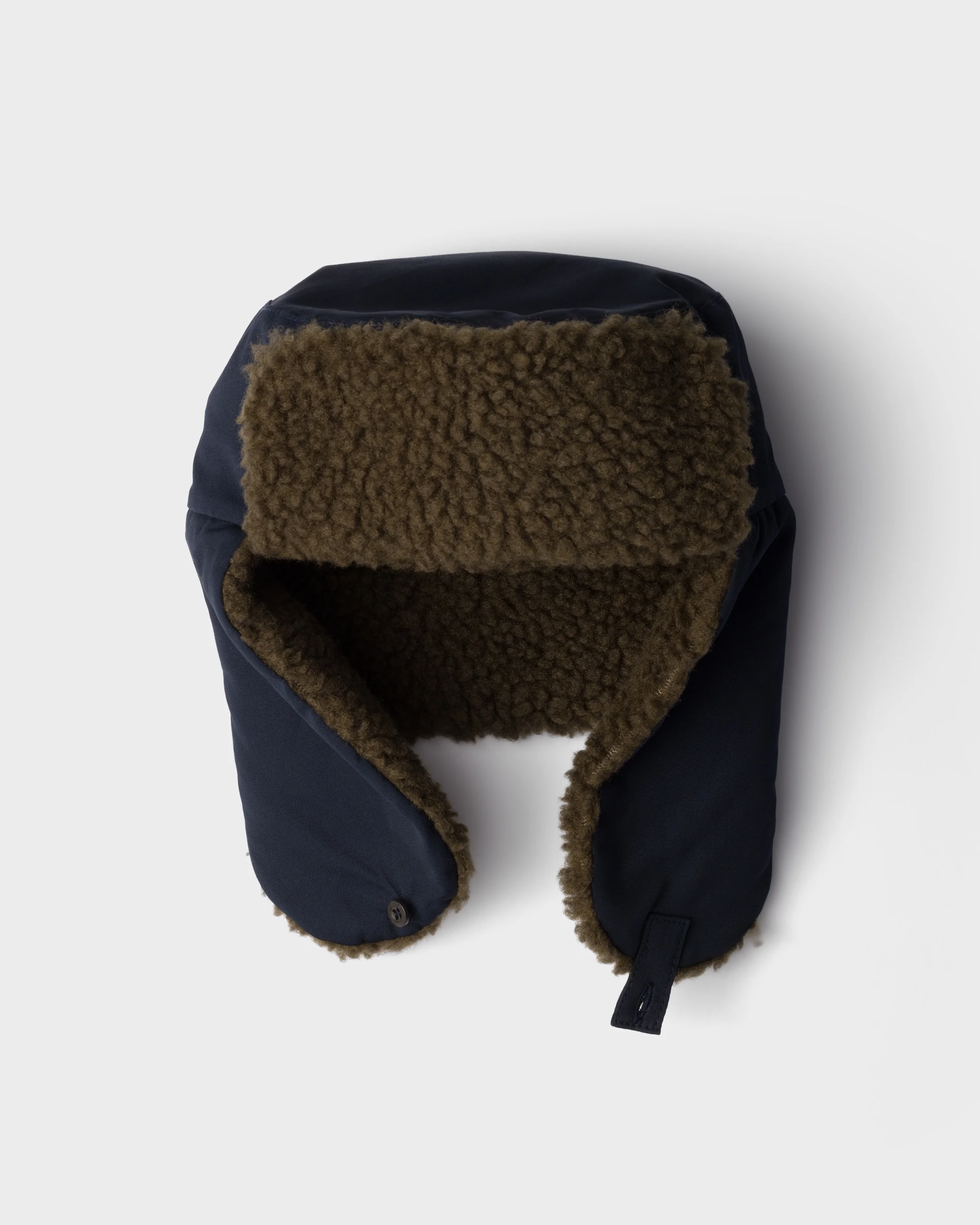 Poplin trapper hat with fleece lining - 1