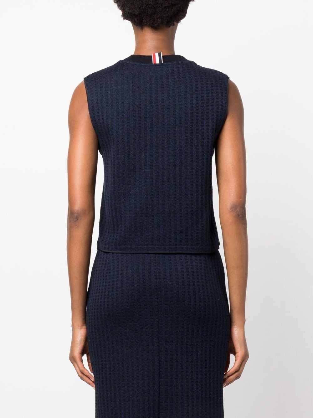 logo-patch jacquard top - 4