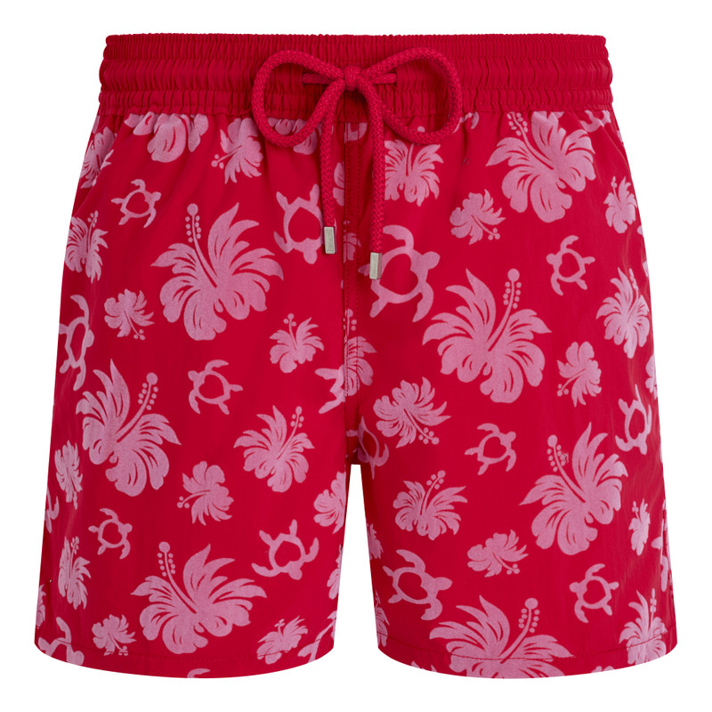 Men Swim Trunks Flocked Turtle Heart Tahiti - 1