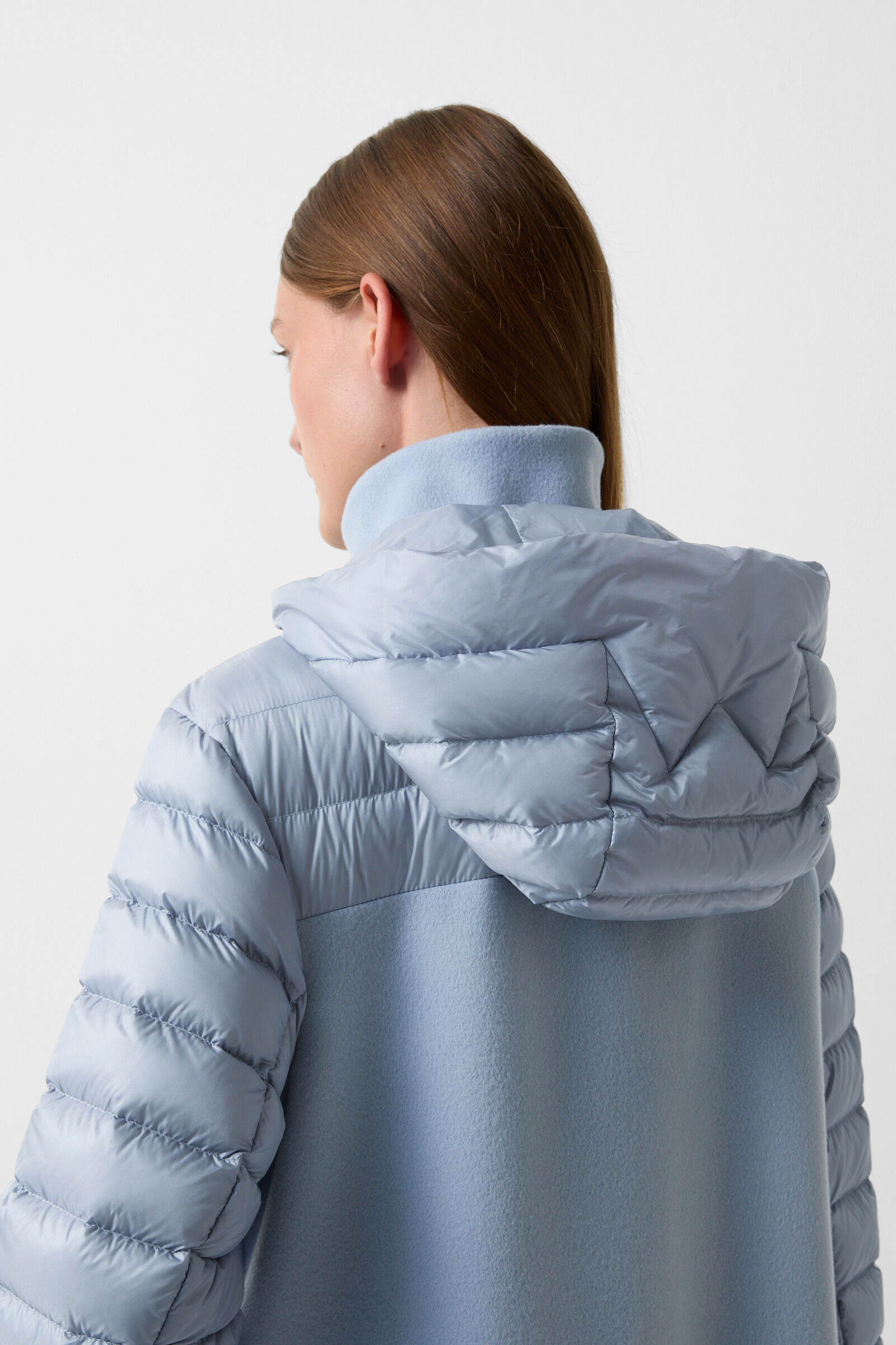 Isy wool down coat in Light blue - 7