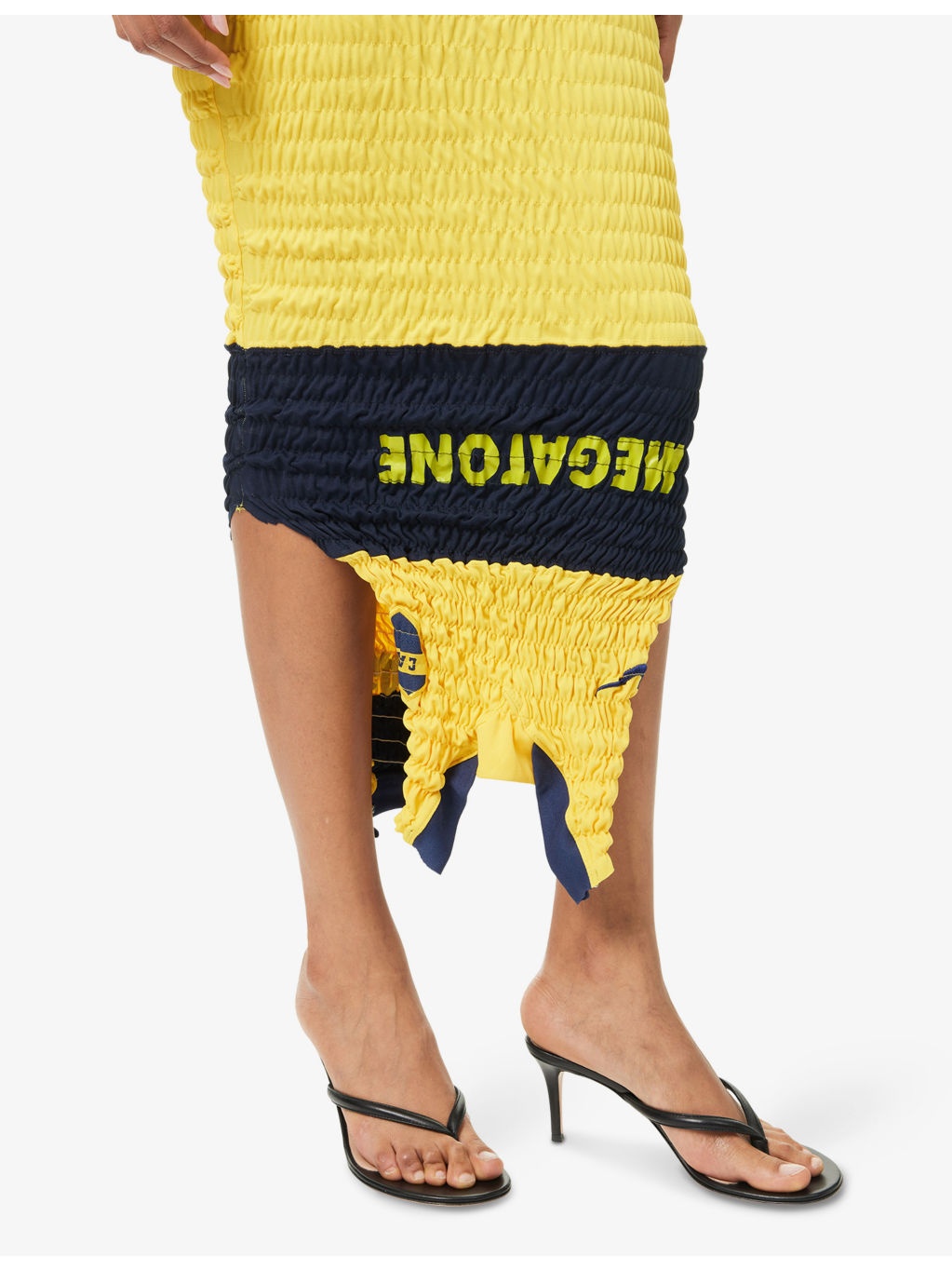 Reconstitued Shirred Football Woven Maxi Dress - 6