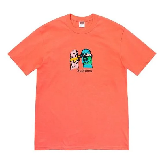 Supreme FW19 Week 17 Bite Tee Cartoon Graffiti Printing Short Sleeve Unisex Orange SUP-FW19-10914 - 1
