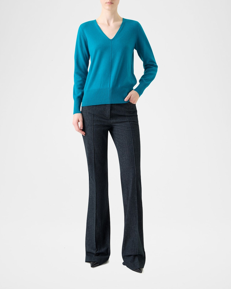 AKRIS V-Neck Pure Cashmere Knit Sweater outlook