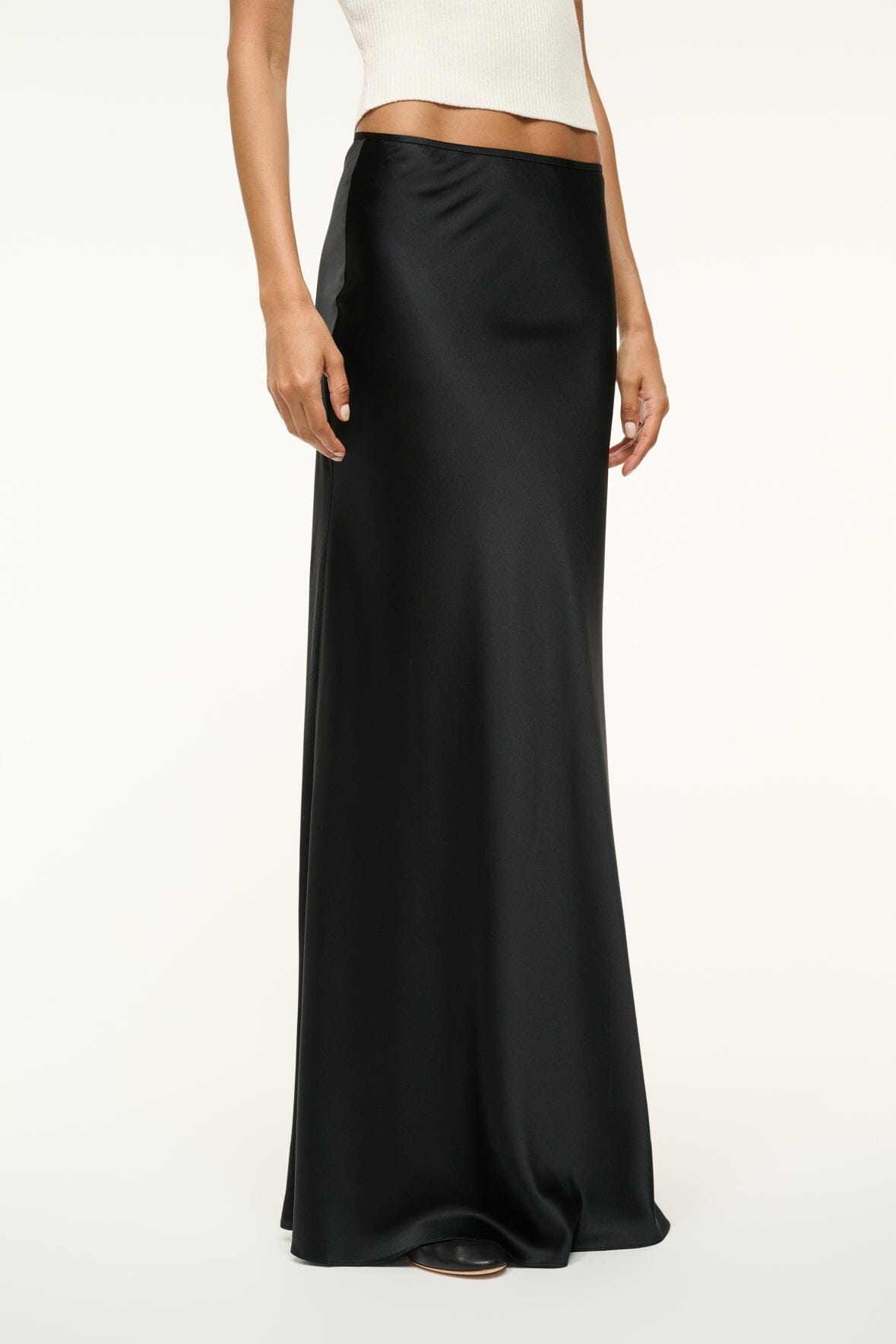 STAUD ODIN SILK SKIRT BLACK - 3