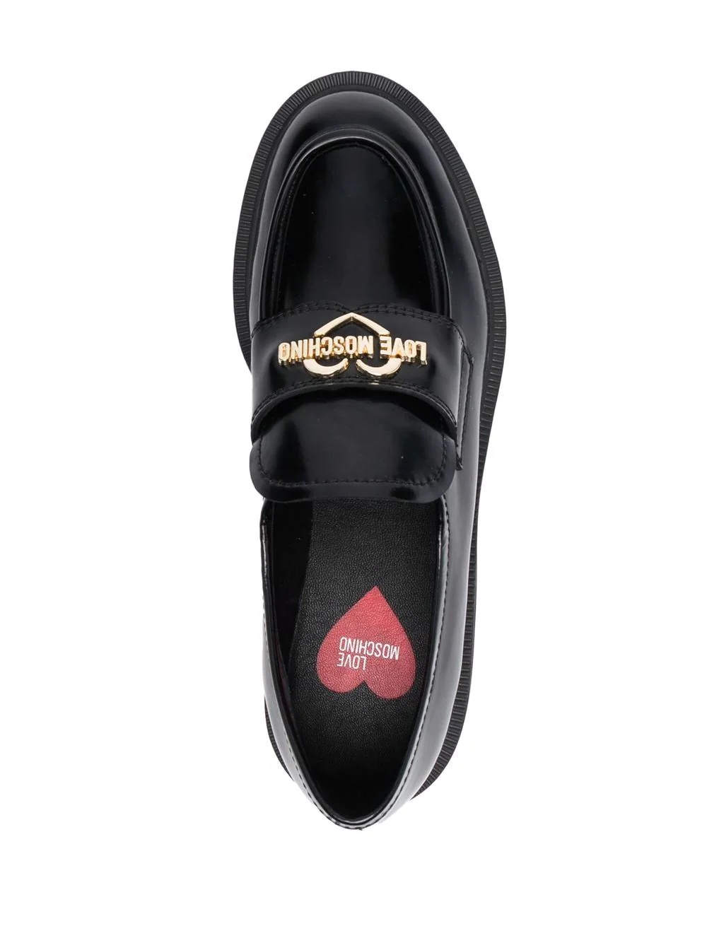 logo-plaque chunky loafers - 4