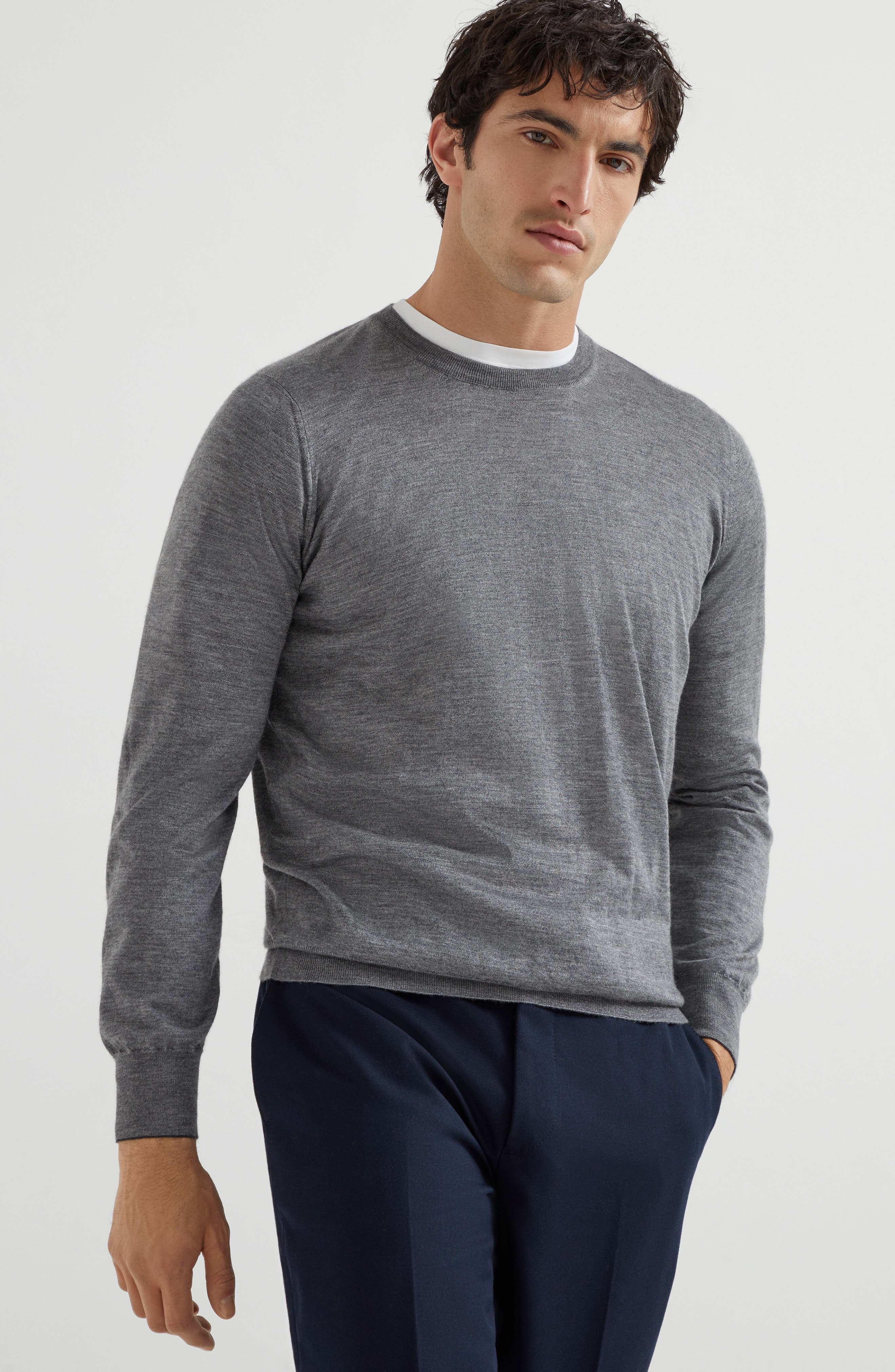 Brunello Cucinelli Lightweight sweater in Dark Grey at Nordstrom - 2