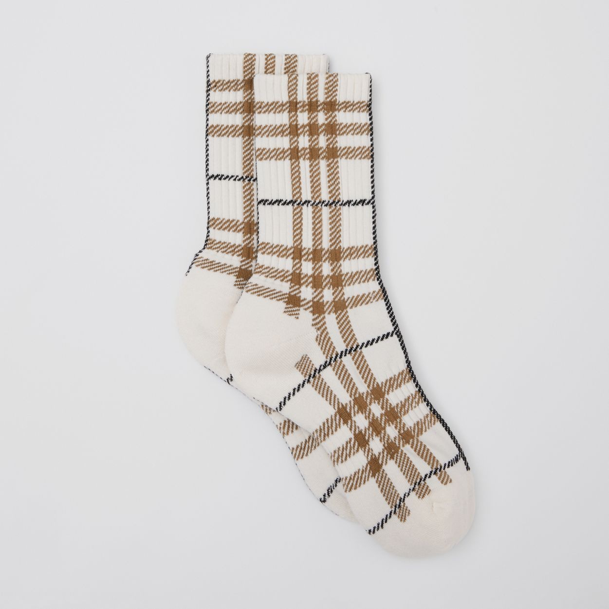 Check Technical Stretch Cotton Jacquard Socks - 4