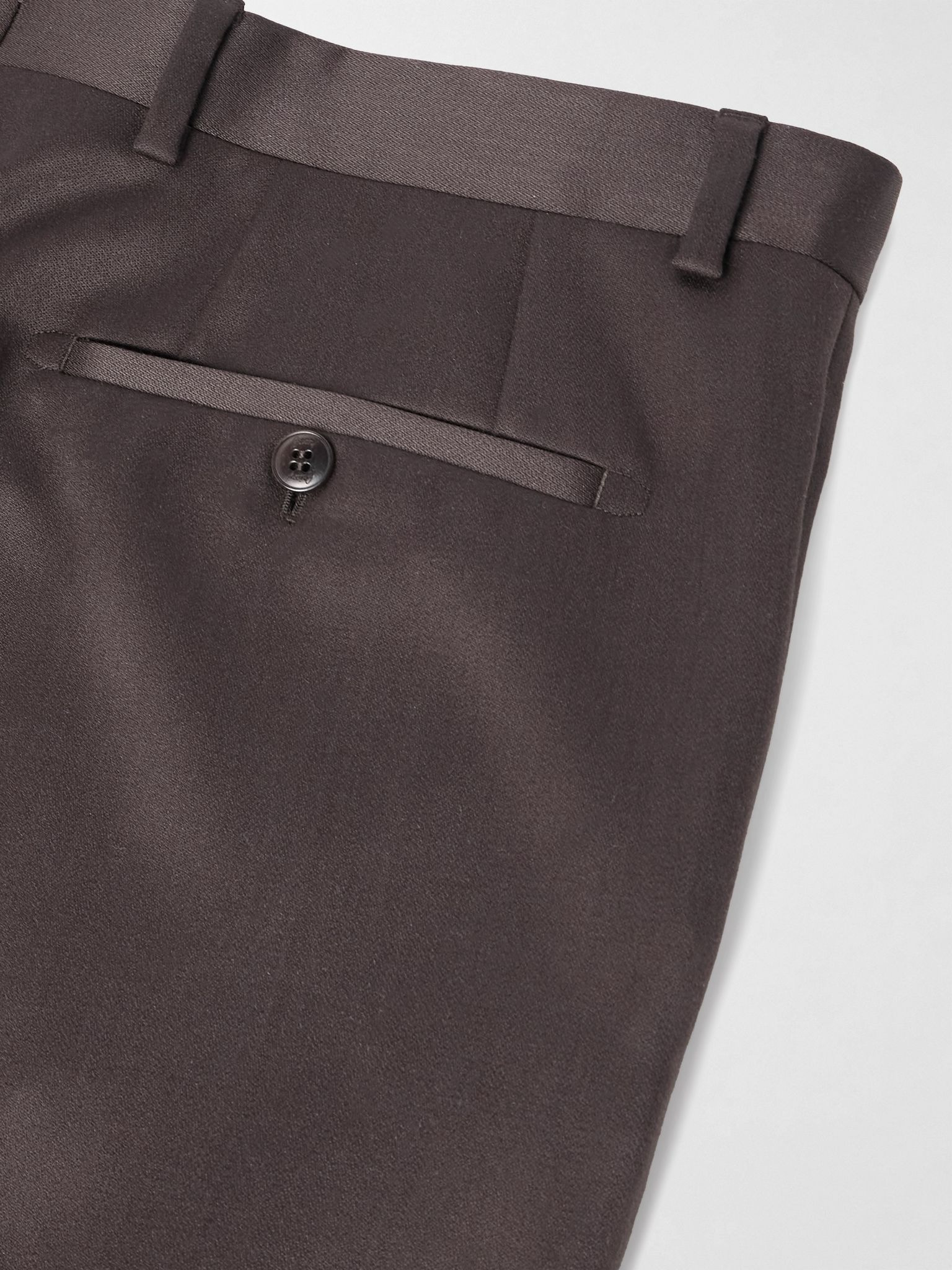 Capri Wide-Leg Pleated Wool-Blend Trousers Brown - 5