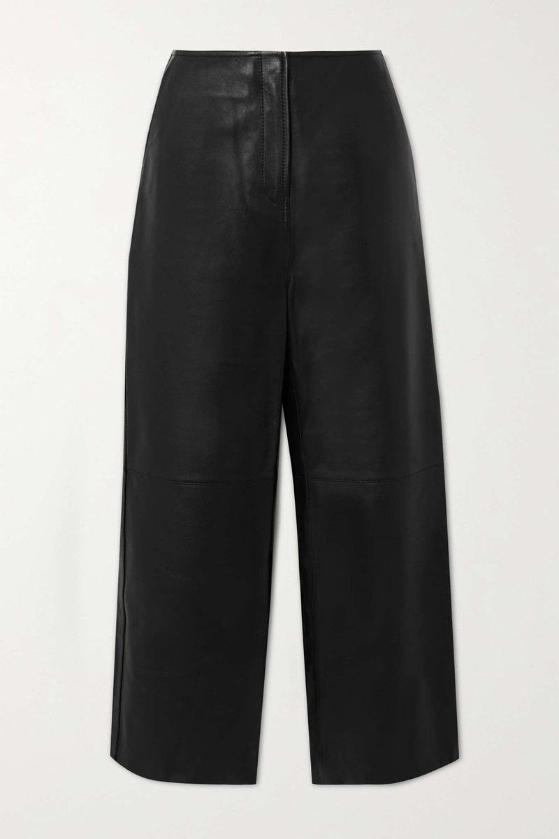 + NET SUSTAIN paneled leather wide-leg pants 1