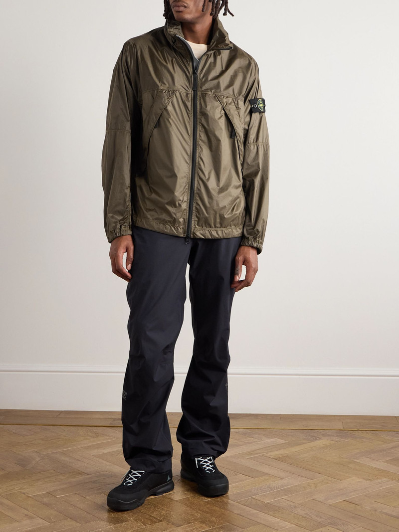 Stone Island Logo-Appliquéd Ripstop Hooded Jacket Brown outlook