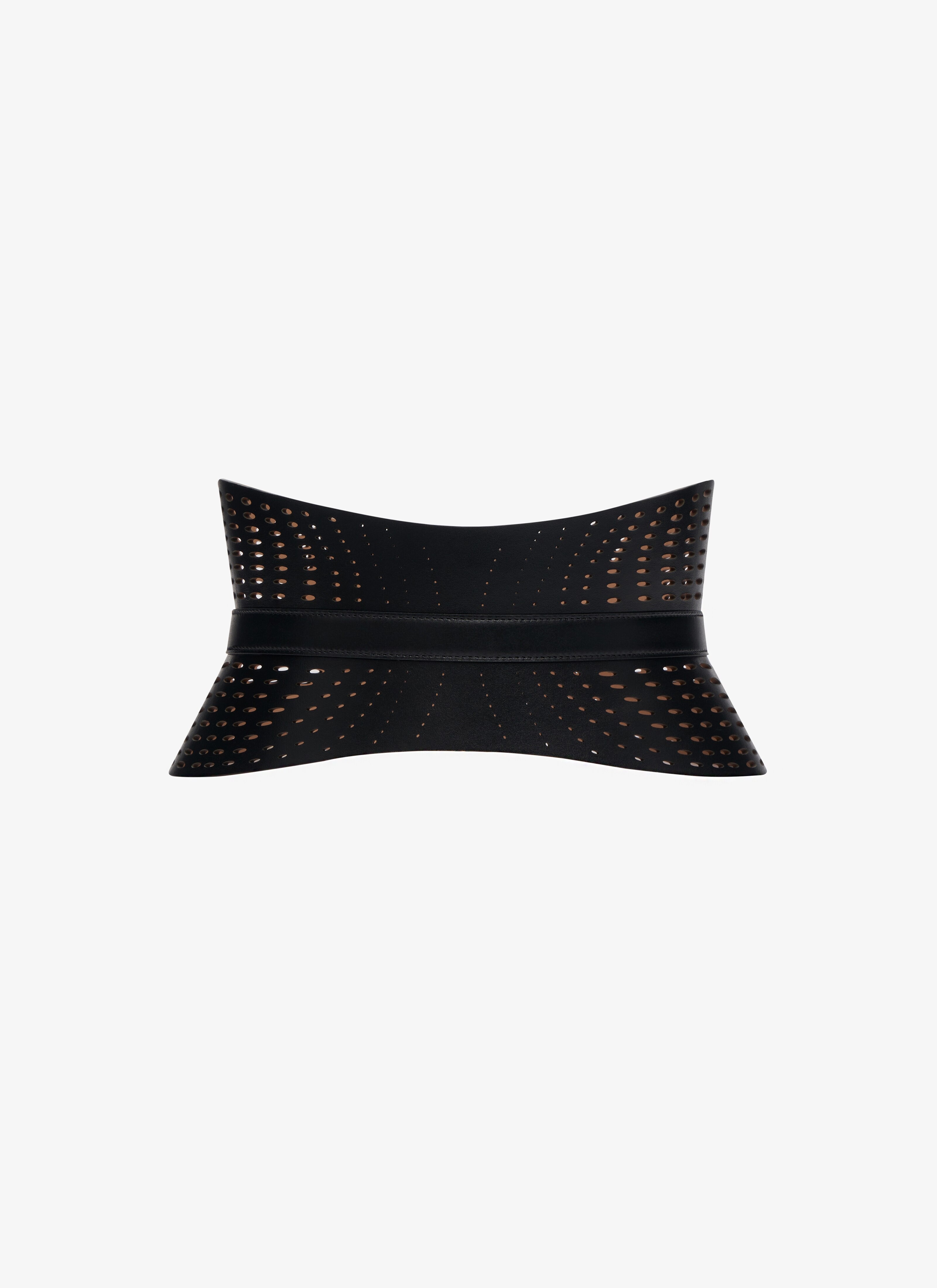 NEO BUSTIER BELT IN OPTICAL PERFO LUX CALFSKIN - 2