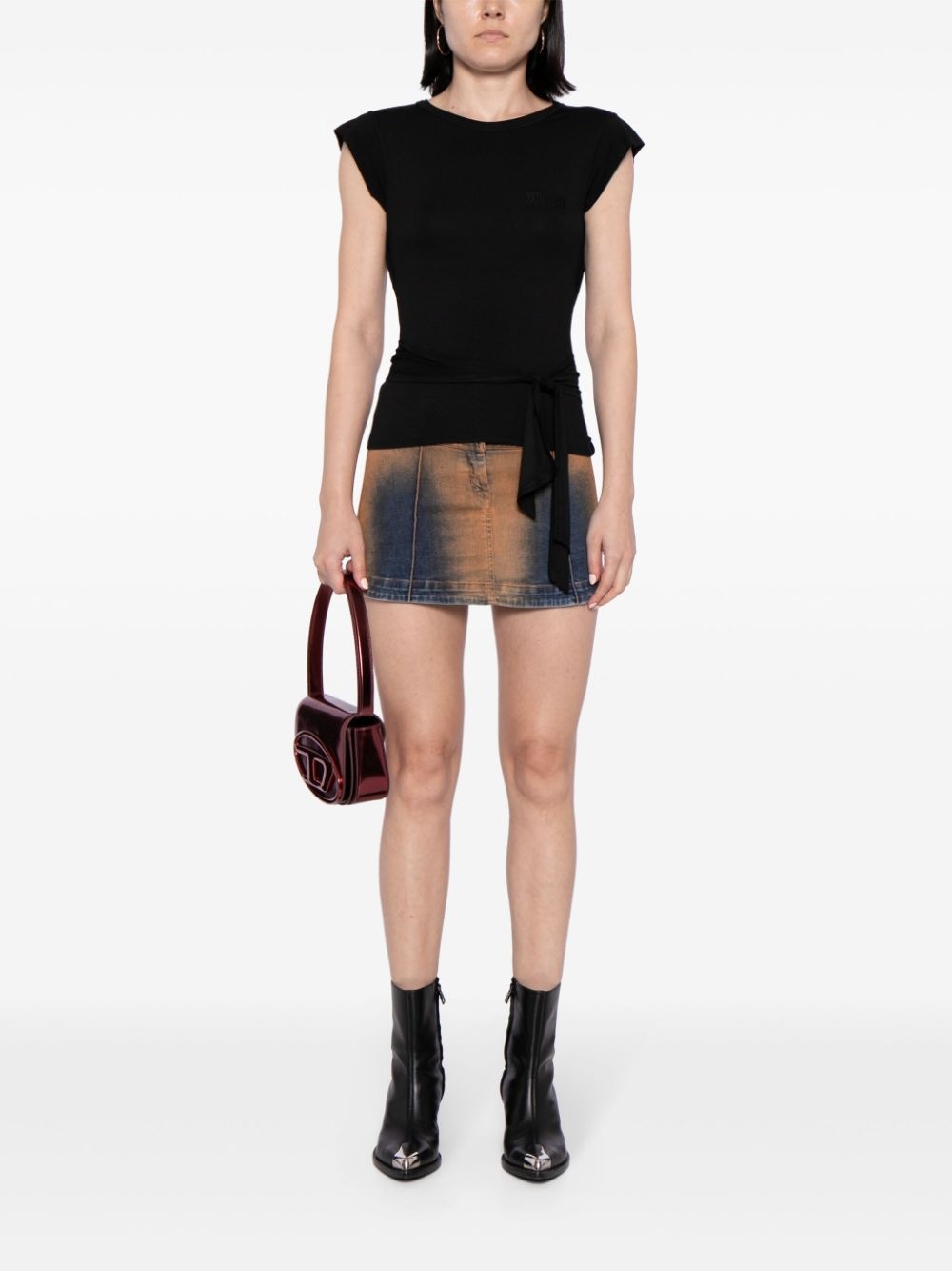 strap-detail cap-sleeves T-shirt - 2