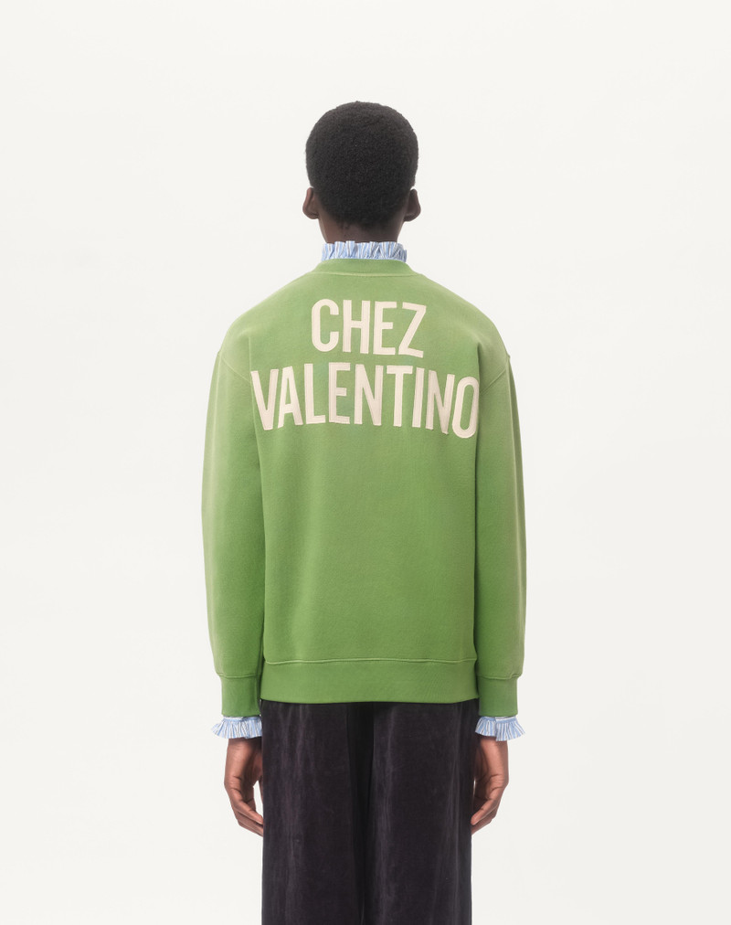 COTTON SWEATSHIRT WITH CHEZ VALENTINO PRINT 6