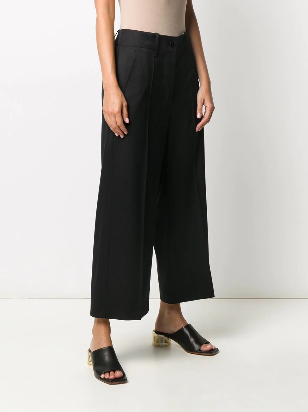 cropped wide-leg trousers - 3