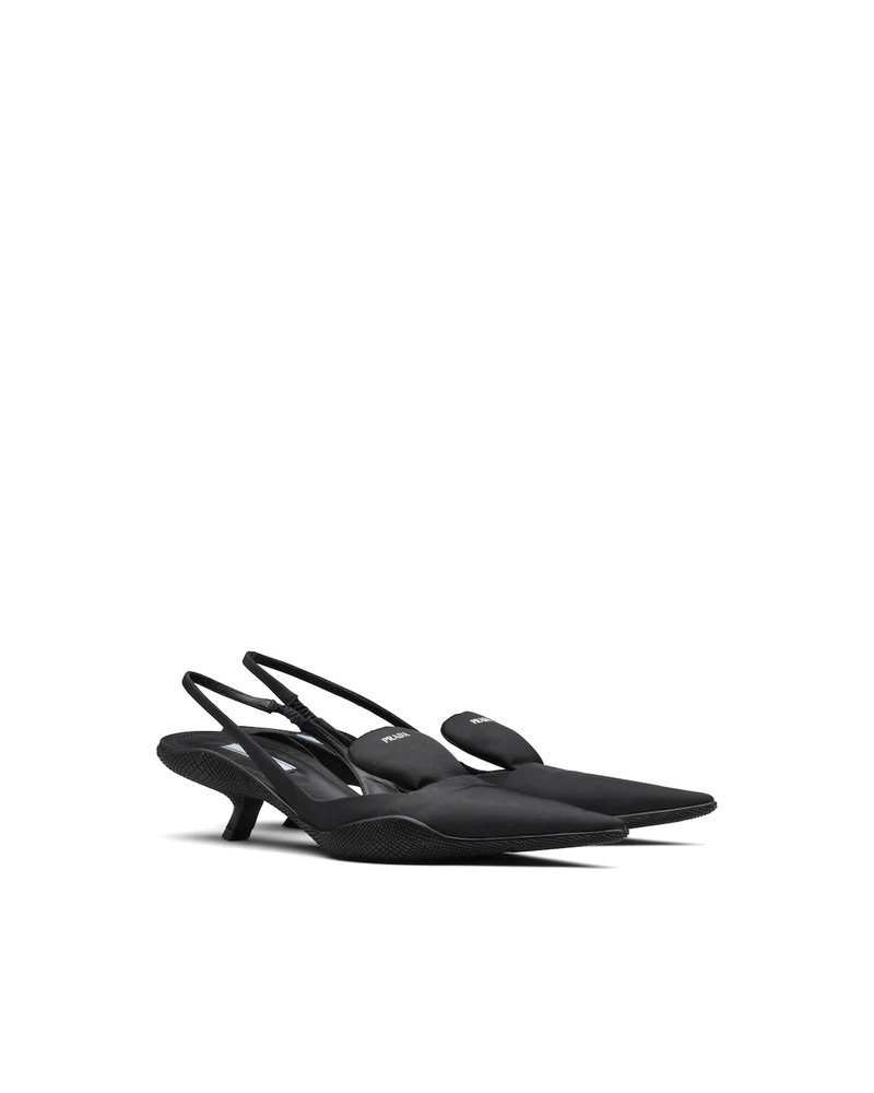 Nylon gabardine slingback pumps 1
