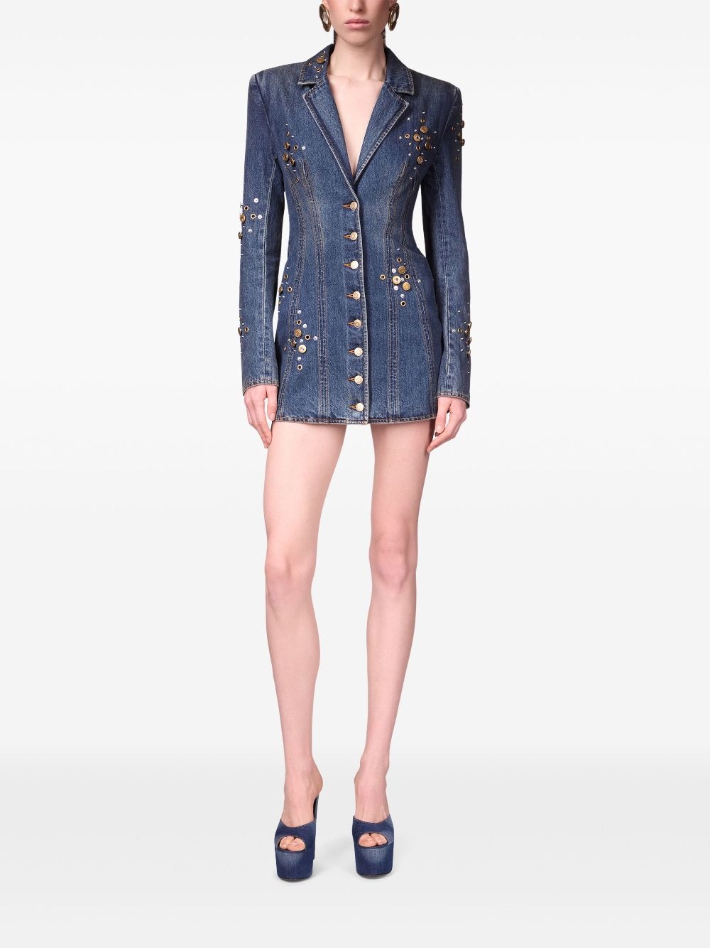 button-embellished dress - 3