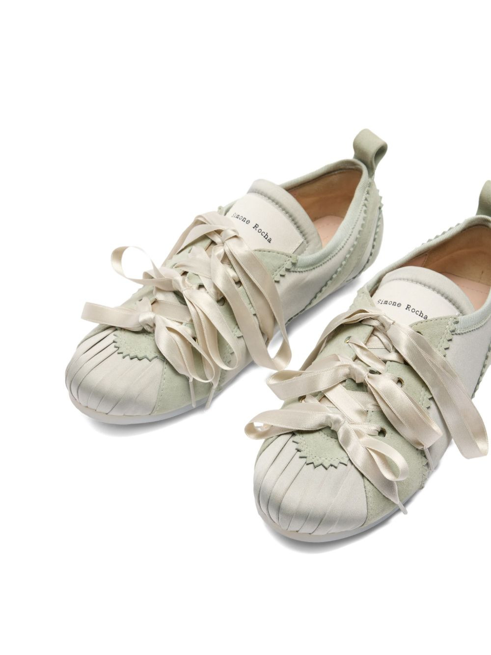 satin-ribbon ballerina sneakers - 2