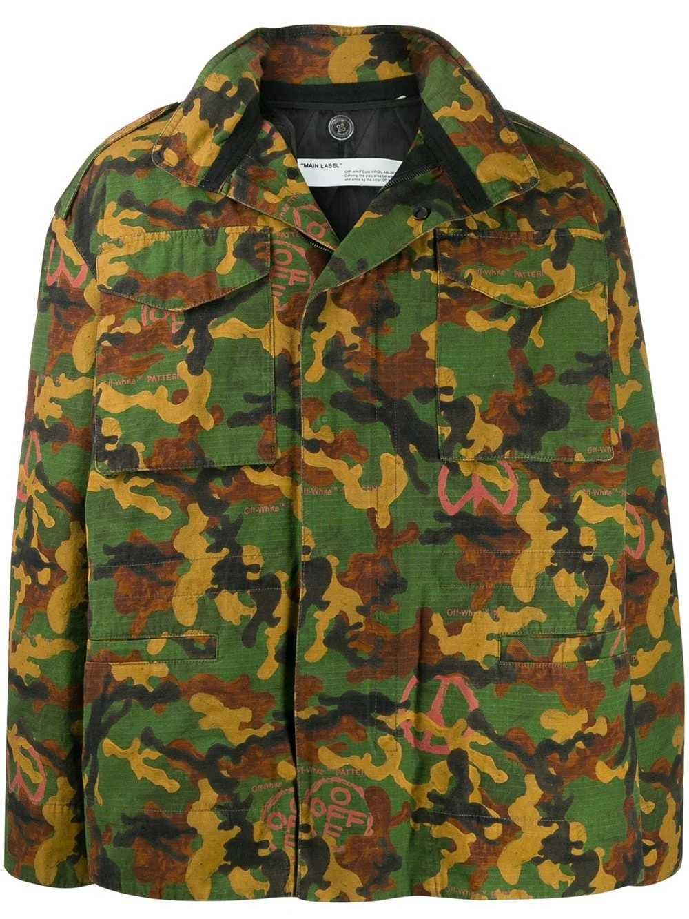 camouflage padded field jacket - 1