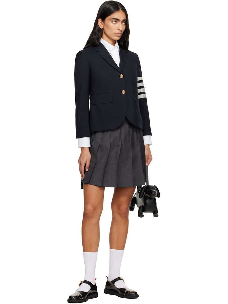 Thom Browne Gray Twill Pleated Miniskirt outlook
