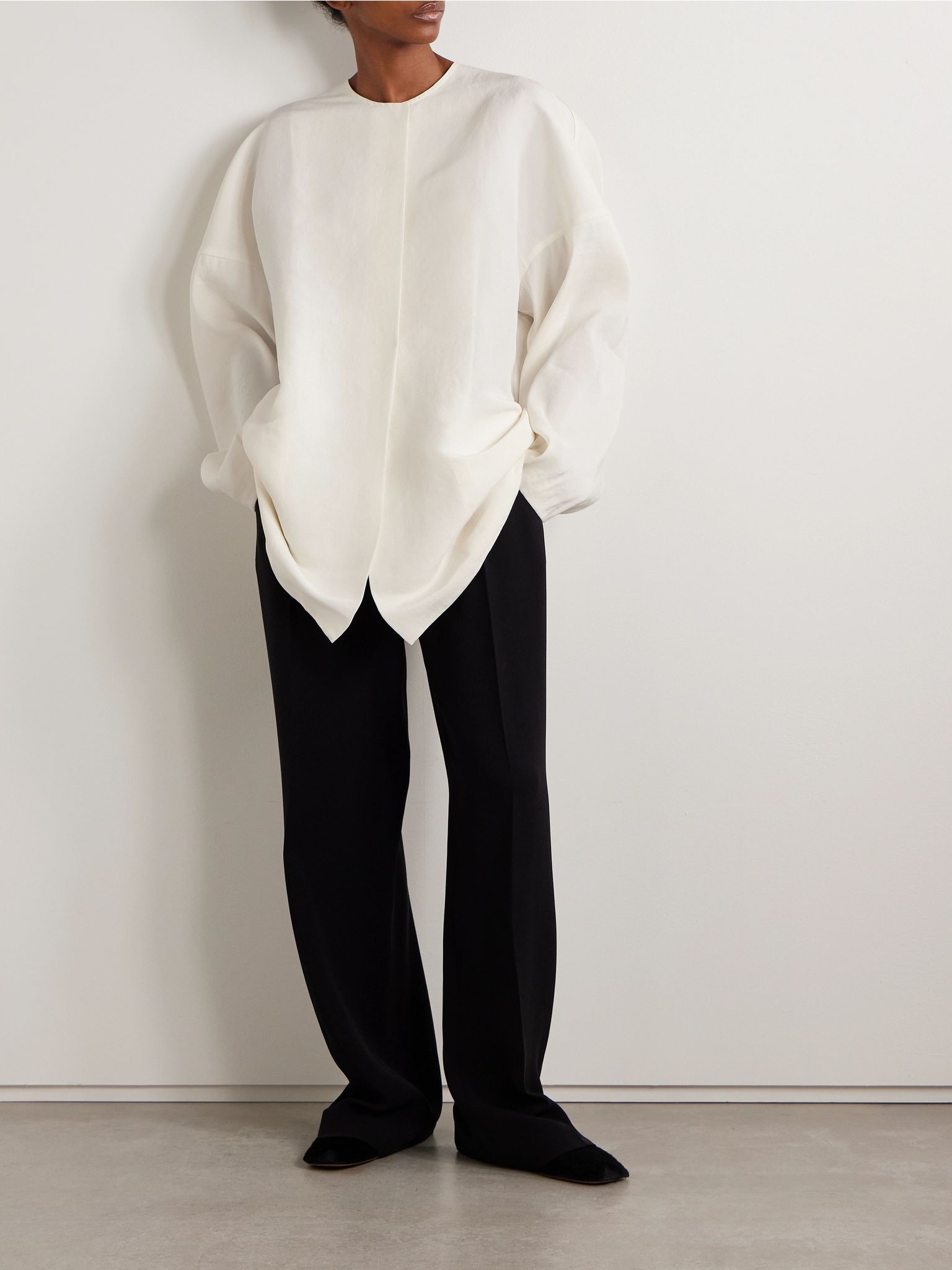 Elke oversized silk jacket White - 2