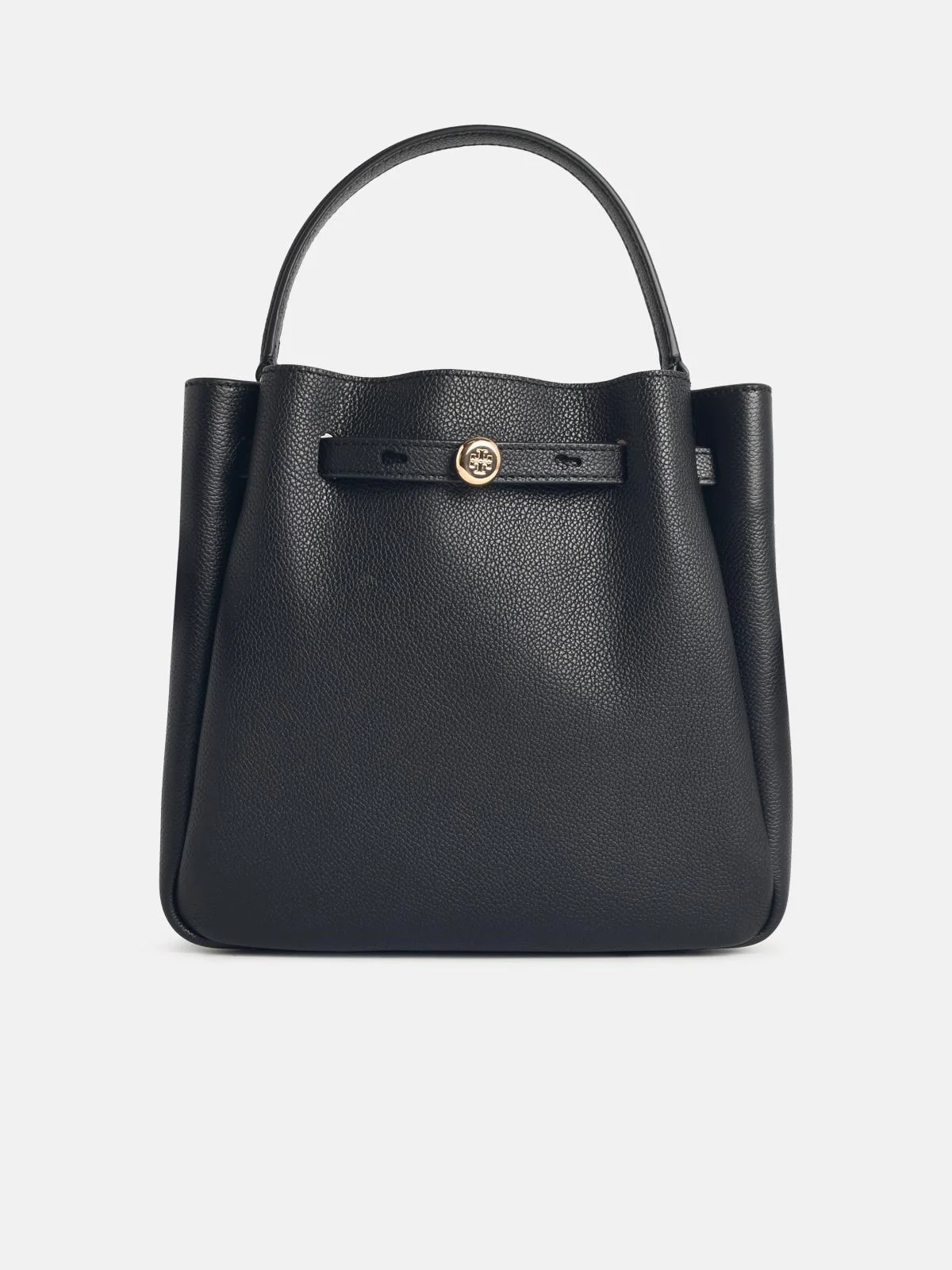 SMALL 'ROMY' BUCKET BAG IN BLACK LEATHER - 1