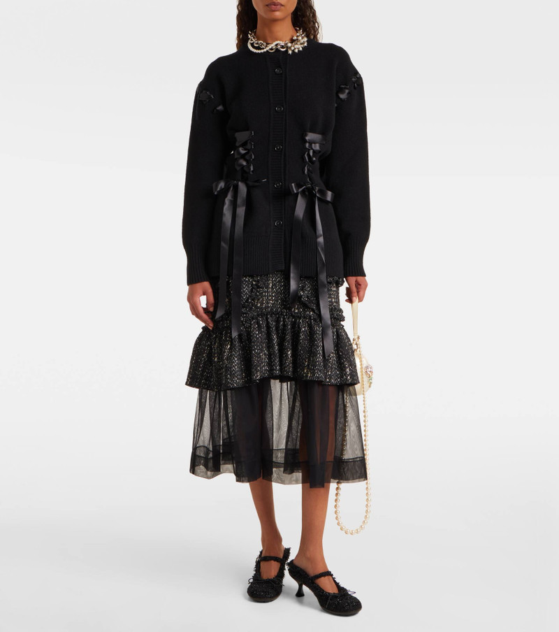 Simone Rocha Embellished wool-blend cardigan outlook