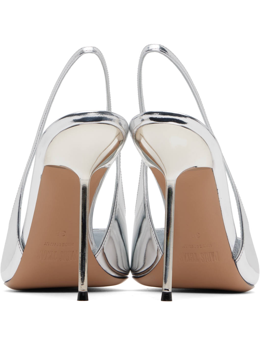 Silver Lidia Slingback Heels - 2