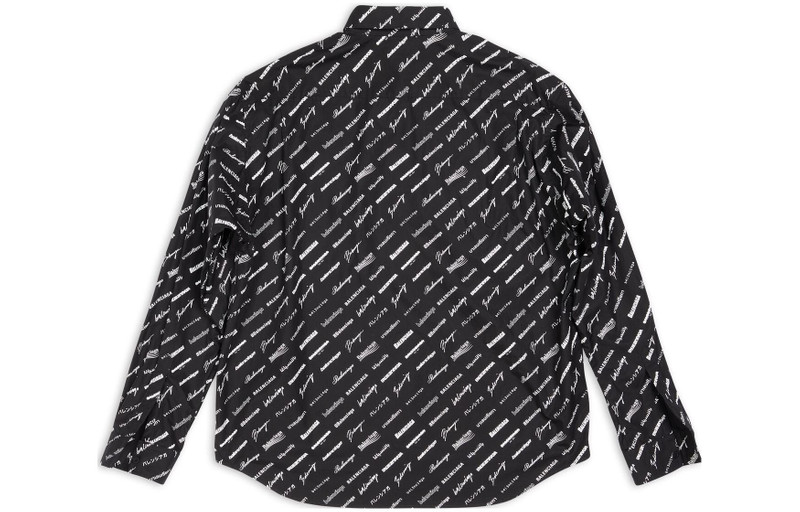 BALENCIAGA Balenciaga Logomania All Over Long Sleeve Shirt 'Black' 662983TNLL11070 outlook