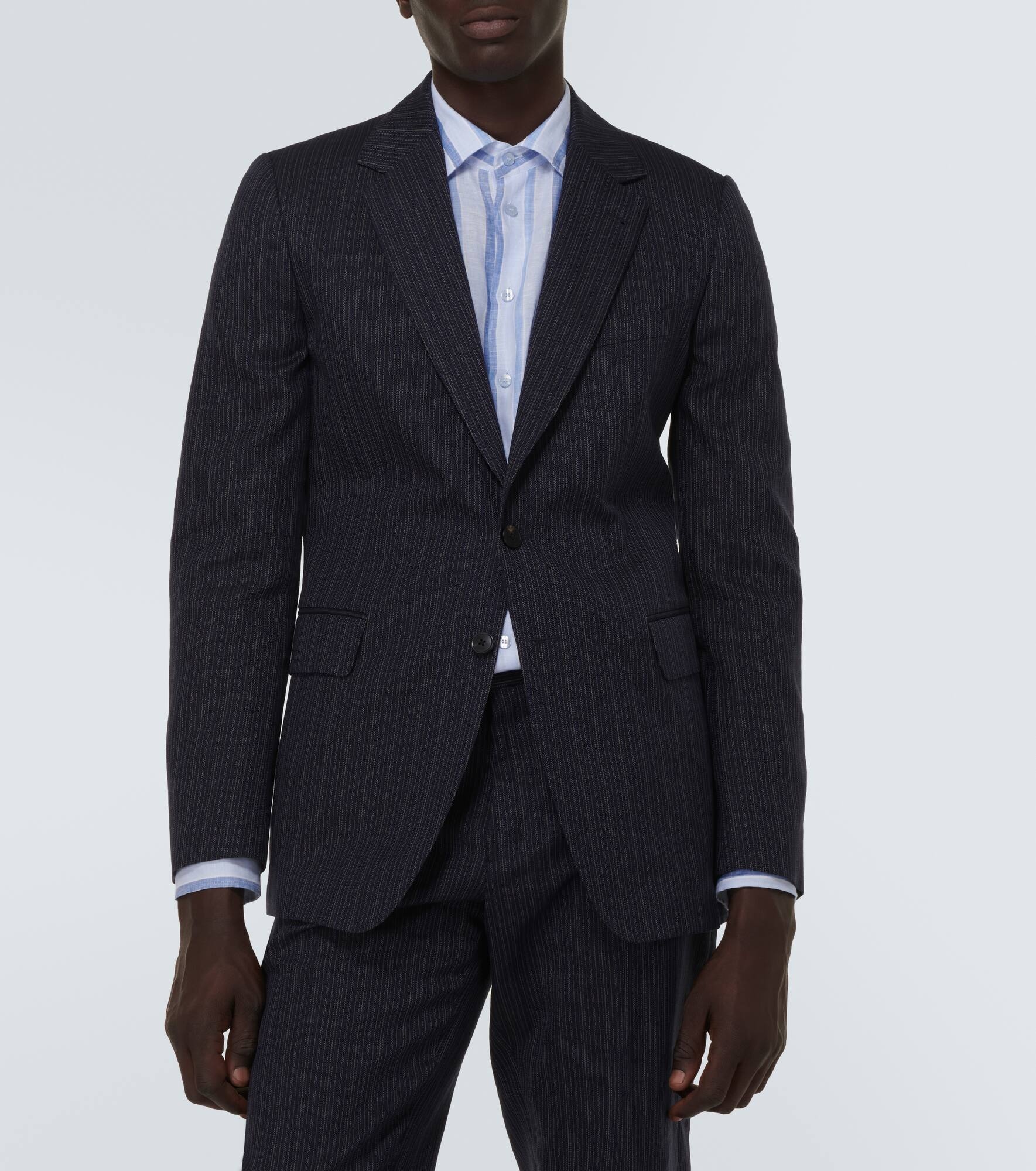 Pinstripe cotton-blend suit - 4