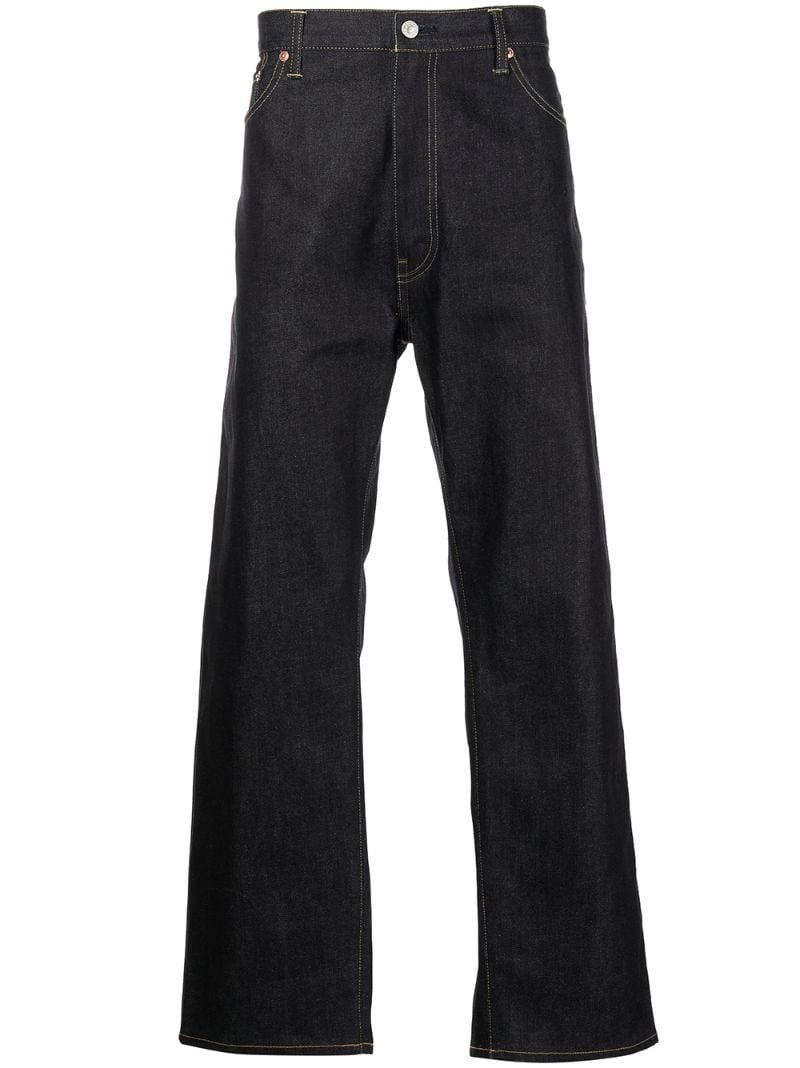 stripe-detail straight-leg jeans - 1