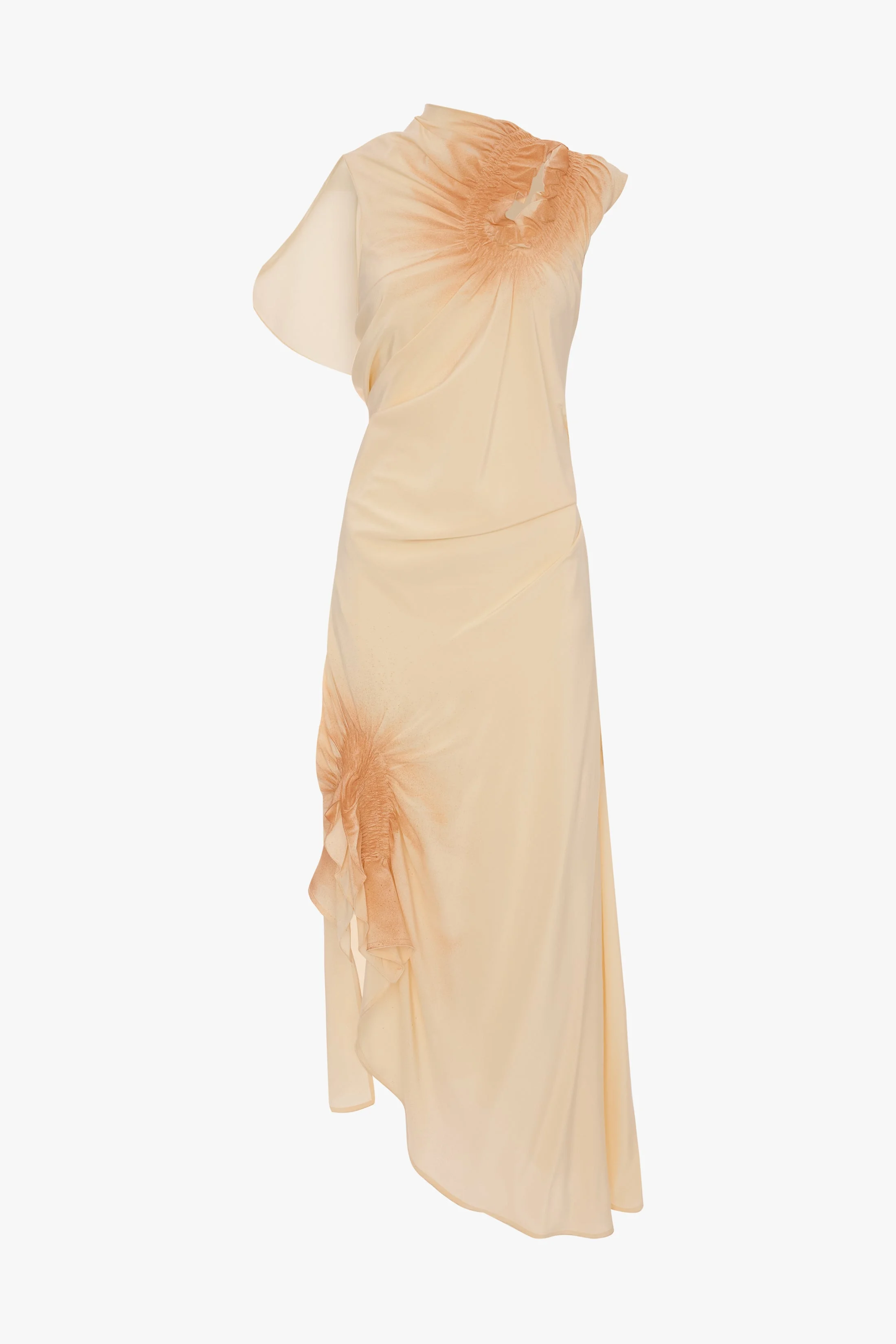 Smocked Dress In Sandstone - 1
