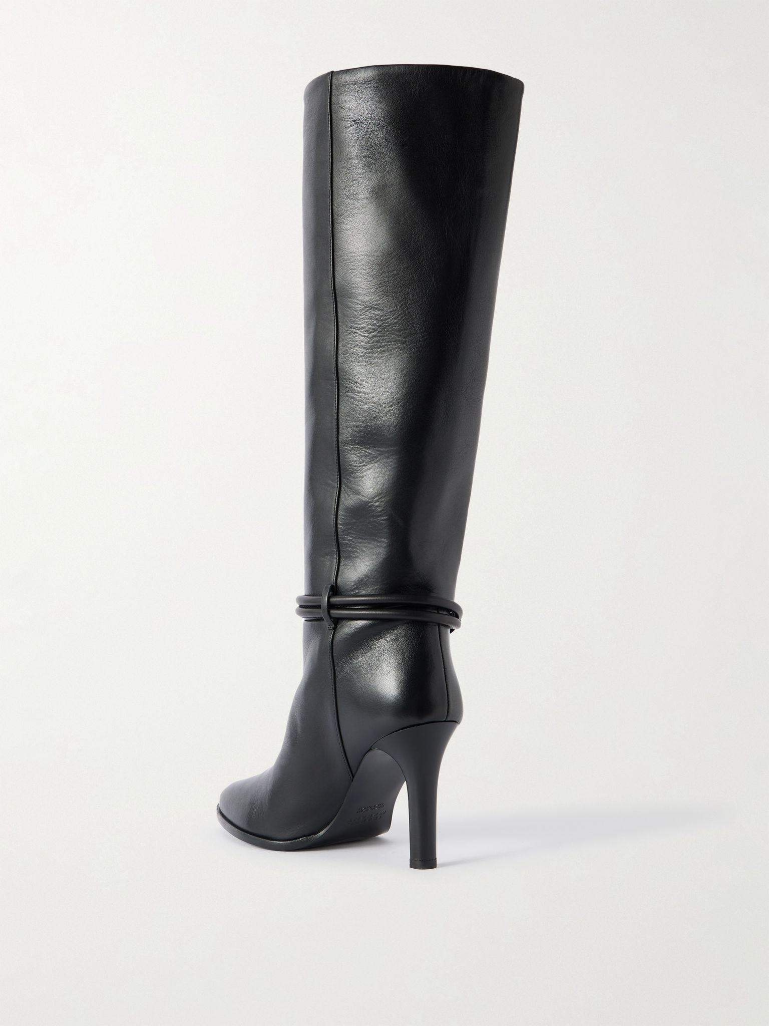 Ieva embellished leather knee boots Black - 3
