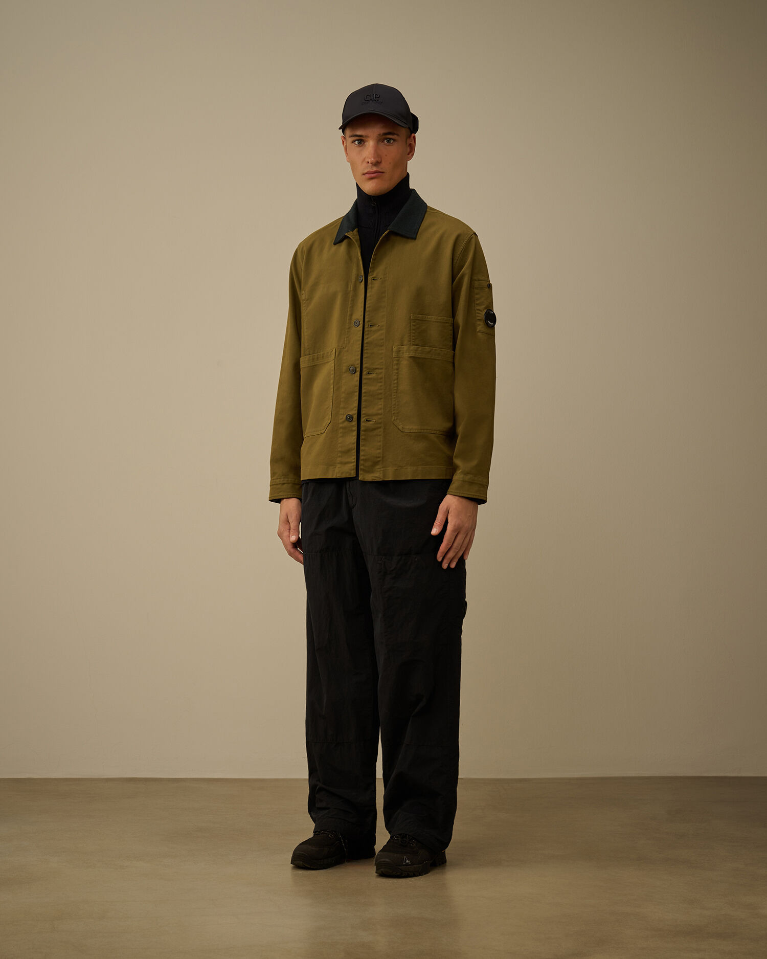 Cotton/Nylon Double Satin Lens Utility Button Overshirt - 2