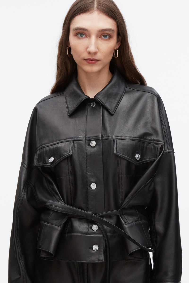 Leather Boxy Jacket 6