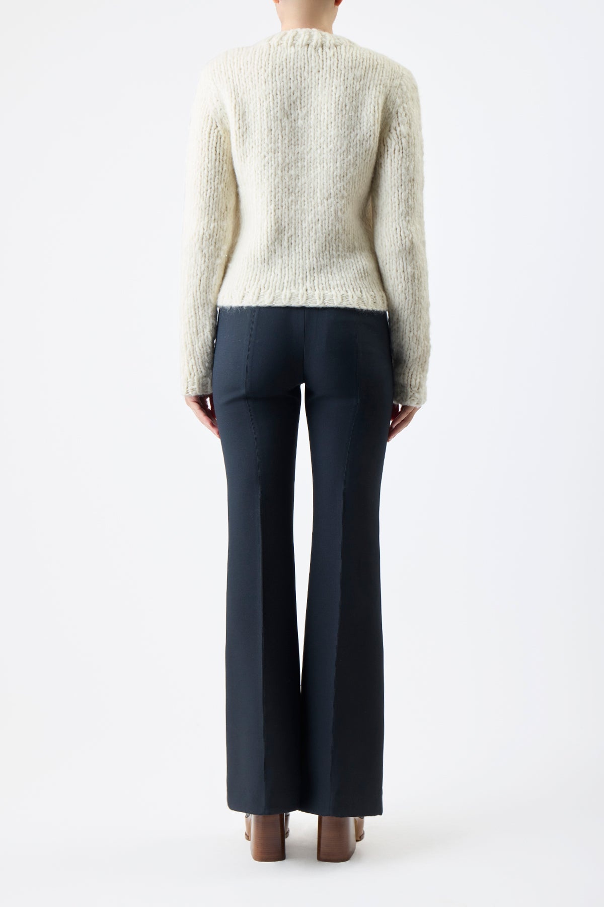 Dalton Sweater in Ivory Welfat Cashmere - 3