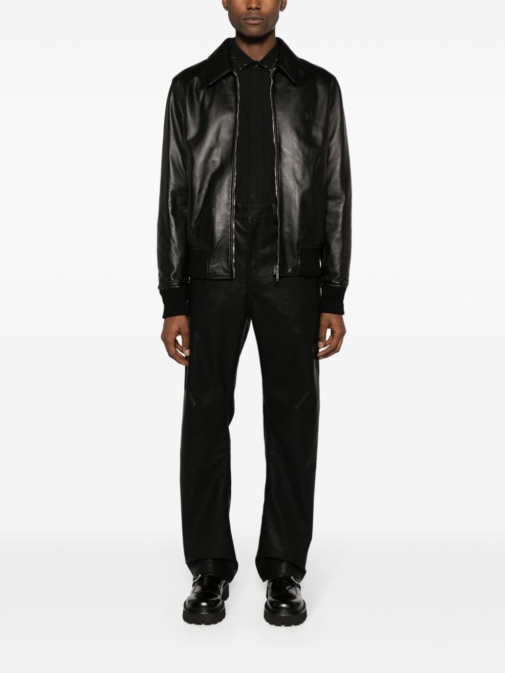 reversible leather bomber jacket - 2