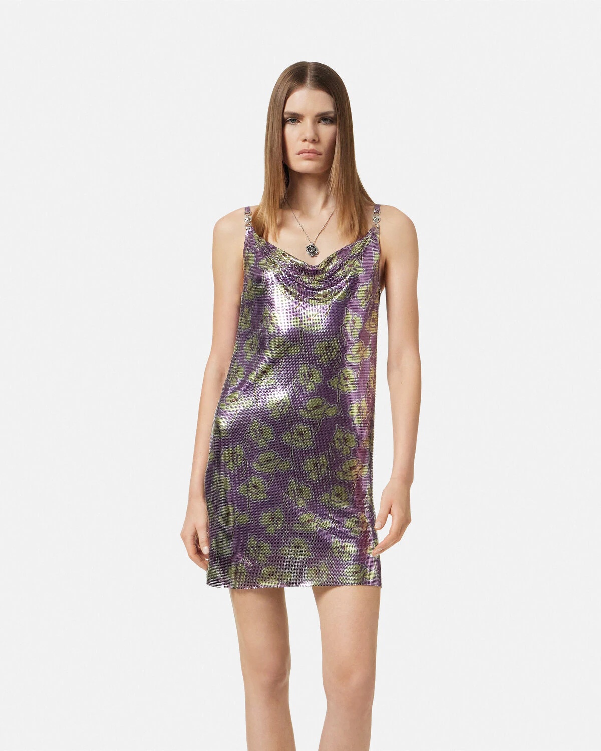 Poppies Metal Mesh Mini Slip Dress - 4