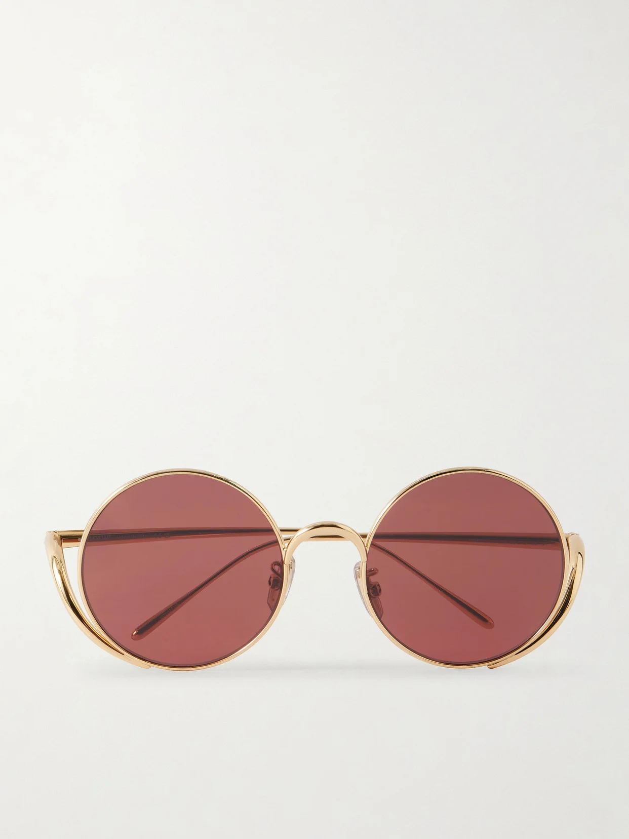 Round-frame Gold-tone Sunglasses - 1