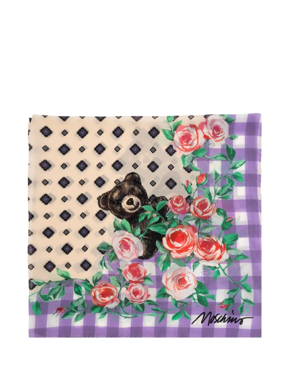 teddy-motif scarf - 1