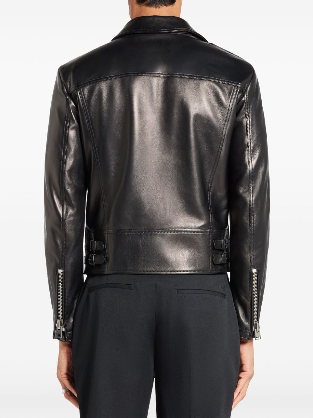 leather biker jacket - 5