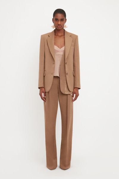 Victoria Beckham Asymmetric Double Layer Jacket In Fawn outlook