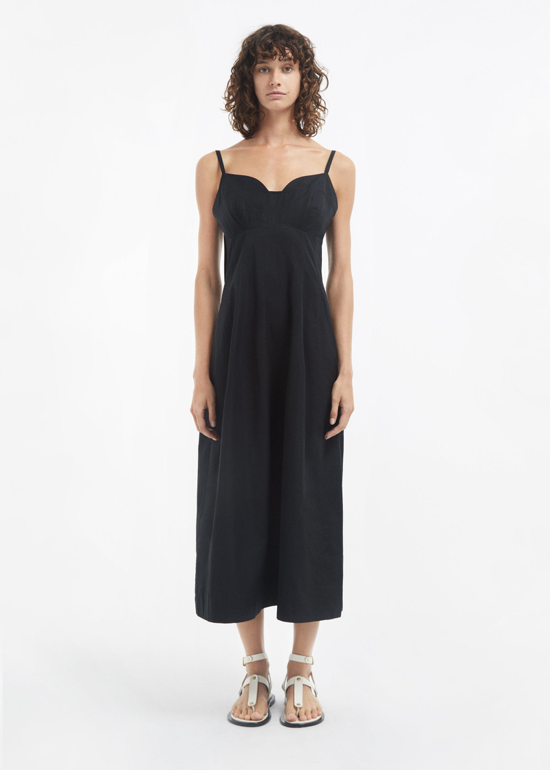 Bustier Midi Dress in Cotton Sateen - 1
