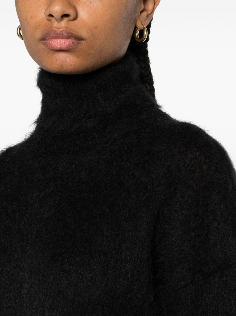 brushed-knit roll-neck jumper - 5