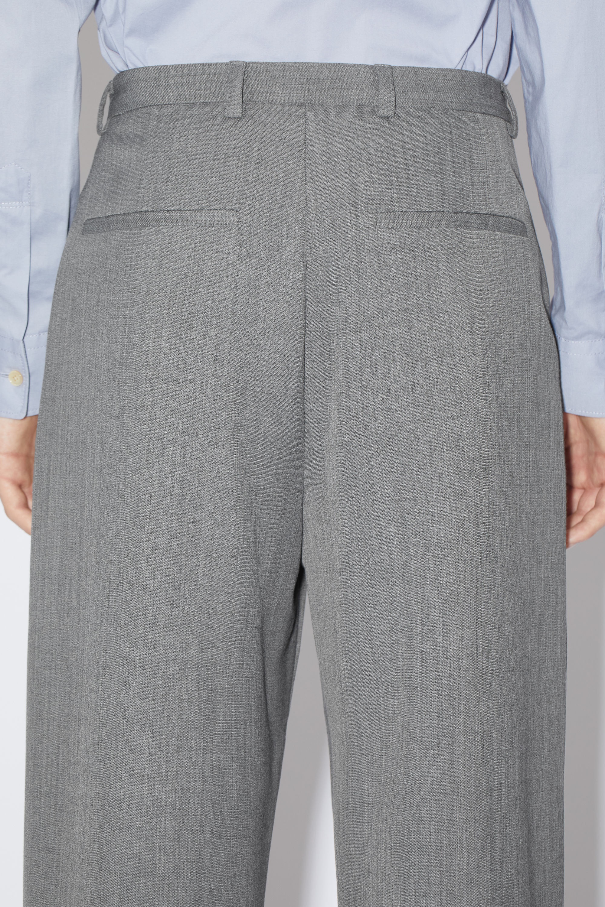 Wool blend trousers - Grey Melange - 5