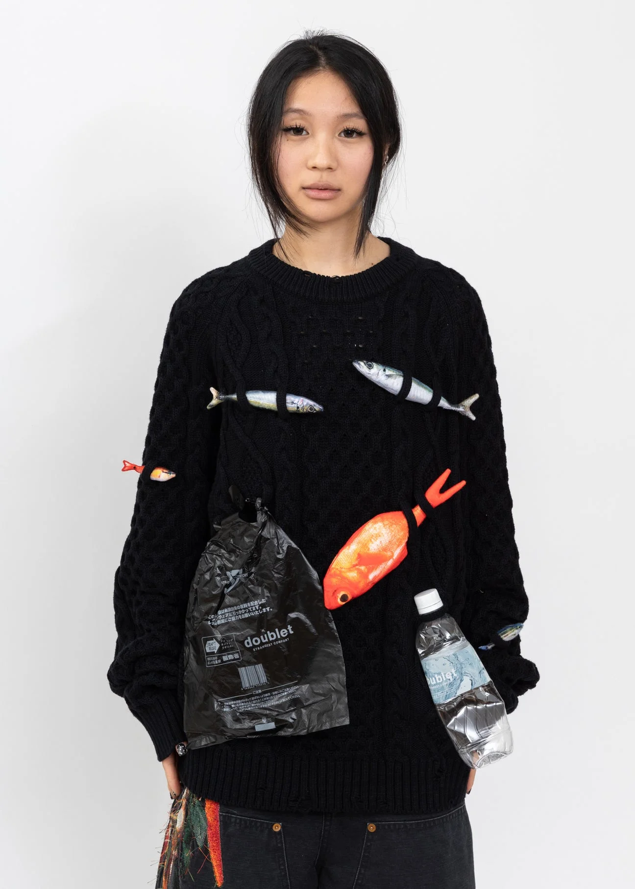 Black "Caught In The Cable Fisherman" Knit - 1