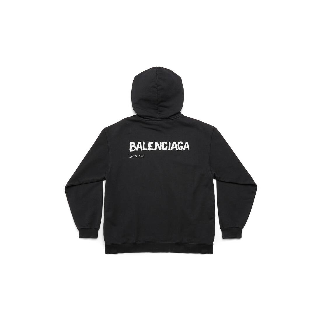 Women's Hand Drawn Balenciaga Hoodie Medium Fit in Black - 9