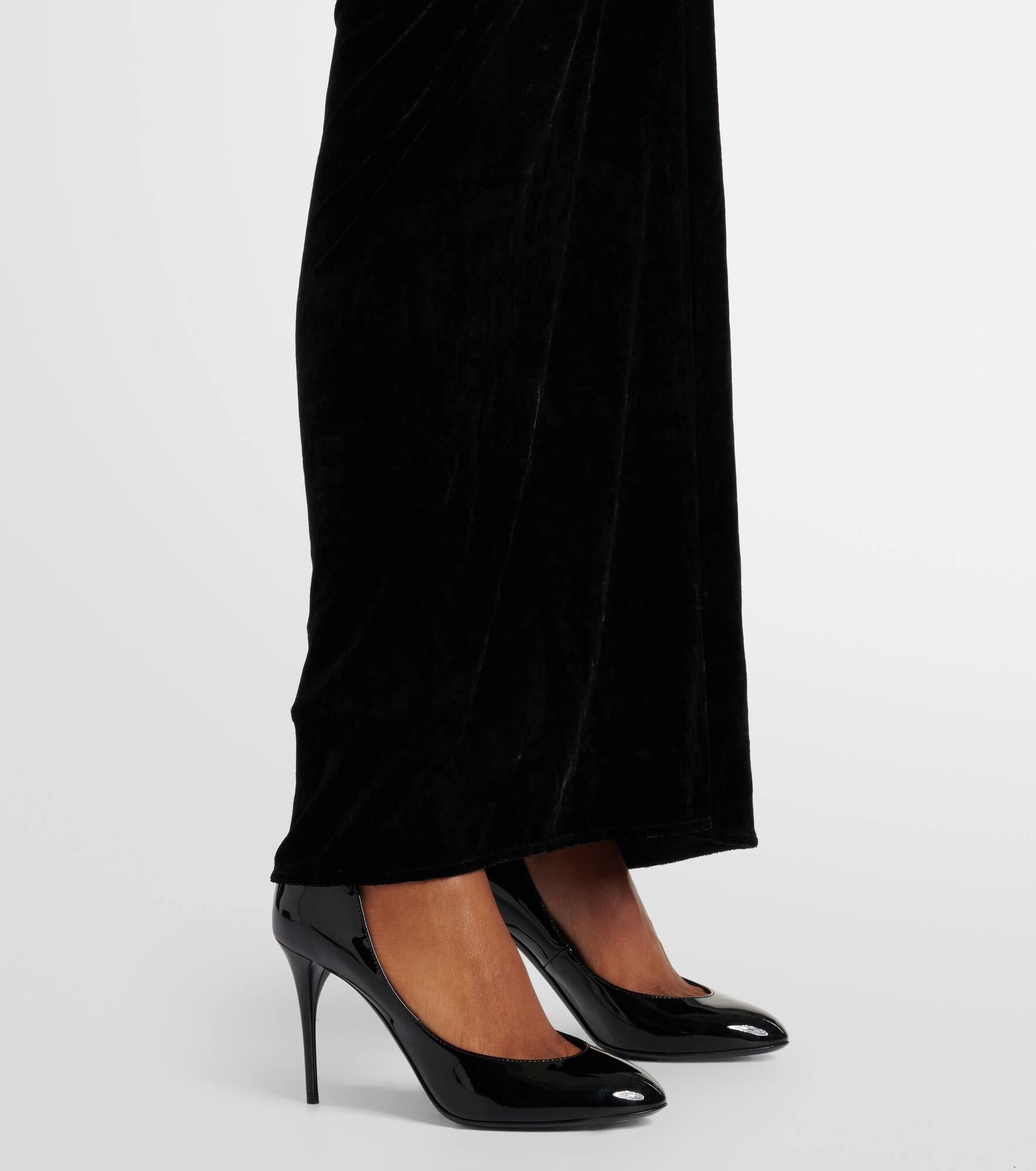 Ruched velvet midi dress - 6