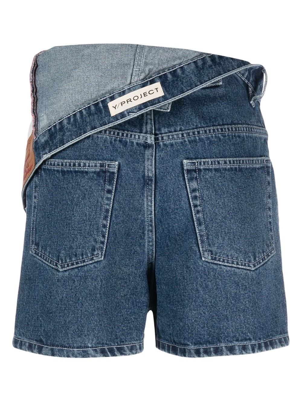 foldover-waist denim shorts - 2
