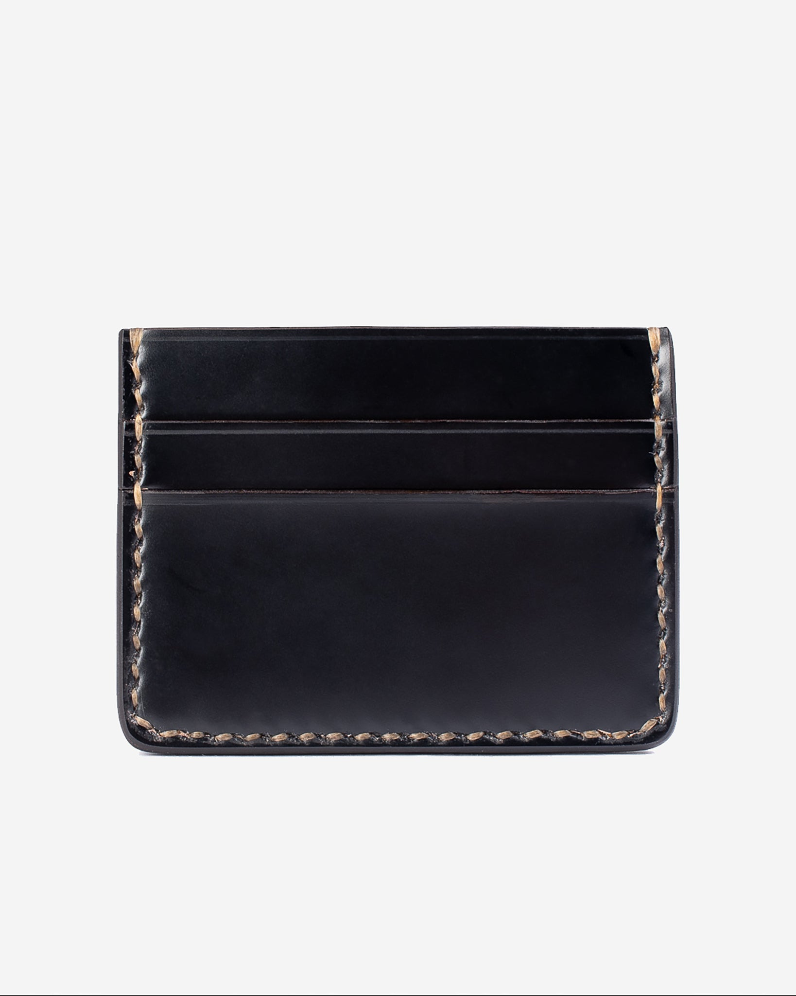 IHG-089-BLK Shell Cordovan Card Holder - Black - 1